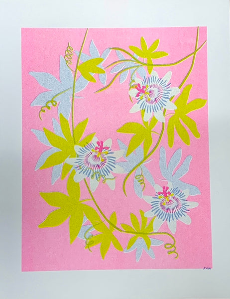 Risograph Print - Passionflower 8.5x11”