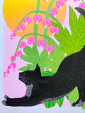 Risograph Print - Bleeding Heart Cat 8.5x11