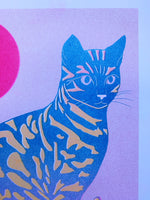 Risograph Print - Glowing Cat #1 8.5x11