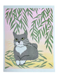 Risograph Print - Willow Cat 8.5 x 11