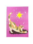 Risograph Print - Big Stretch Calico Cat 5x7"