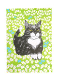Risograph Print - Meadow Cat 5x7"