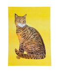 Risograph Print - Tabby Cat on Yellow 5x7"