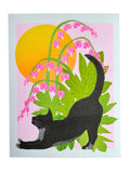 Risograph Print - Bleeding Heart Cat 8.5x11