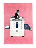 Risograph Print - Riso Kitty 5x7"