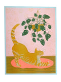 Risograph Print - Orange Cat 8.5x11