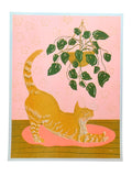 Risograph Print - Orange Cat 8.5x11