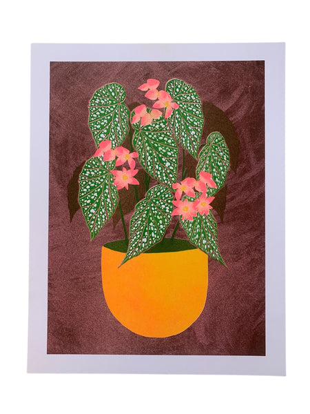 Risograph Print - Begonia Earth tones 8.5x11