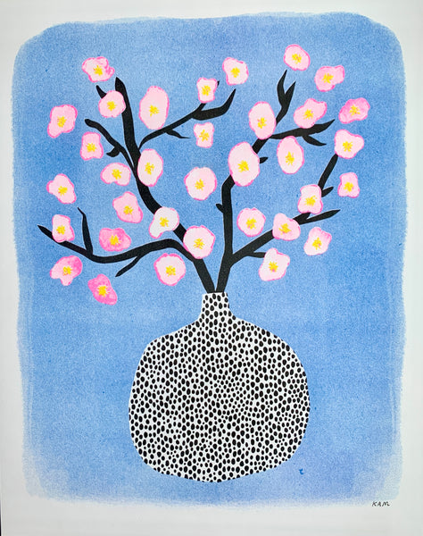 Risograph Print - Cherry Blossoms 8.5x11 – StitchPrism