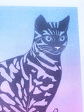 Risograph Print - Sunset Cat 8.5x11