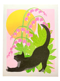 Risograph Print - Bleeding Heart Cat 8.5x11