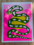 Risograph Print - Green Snake
