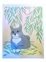 Risograph Print - Willow Cat 8.5 x 11