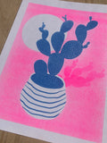 Risograph Print - Cactus Sunset - Pink 8.5x11