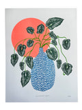Risograph Print - Philodendron Sun 8.5x11"