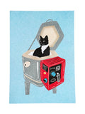 Risograph Print - Momo in Kiln 5x7"