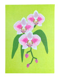 Risograph Print - Orchid 5x7" Lime Background