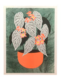 Risograph Print - Begonia Neon 8.5x11