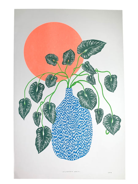 philodendron print Risograph Print