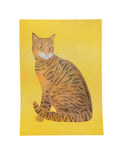 Risograph Print - Tabby Cat on Yellow 5x7"