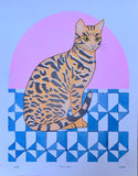 Risograph Print - Tile Cat 8.5x11"