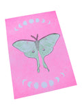 Risograph Print - Luna Moth on Pink 5x7"