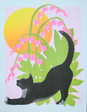 Risograph Print - Bleeding Heart Cat 8.5x11