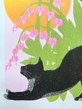 Risograph Print - Bleeding Heart Cat 8.5x11