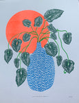 Risograph Print - Philodendron Sun 8.5x11"