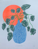 Risograph Print - Philodendron Sun 8.5x11"