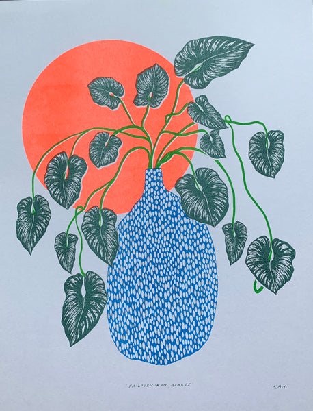 Risograph Print - Philodendron Sun 8.5x11"