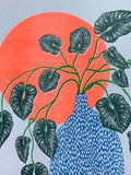 Risograph Print - Philodendron Sun 8.5x11"