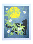 Risograph Print - Moon Cat 8.5x11