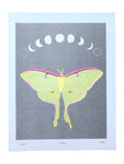 Risograph Print - Luna Moth 8.5x11"x 8x10"