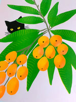 Risograph Print - Momo in Loquats 11X14