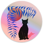 Sticker - Black Cat Leaf (Holo)
