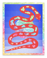 Sticker - Red Snake (Glitter)