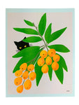 Risograph Print - Momo in Loquats 11X14