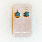 Small Circle Earrings - Teal + Gold