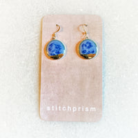 Small Circle Earrings - Blue (gold)
