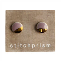 Small Circle Studs - Lavender + Gold