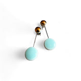 Studs - Orbit - Aqua + Gold