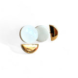 Circle Boat Studs - White (Gold)