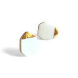 Geometric Studs - White (Gold)