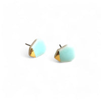 Geometric Studs - Aqua (Gold)