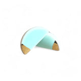 Half Moon Studs - Aqua (Gold)