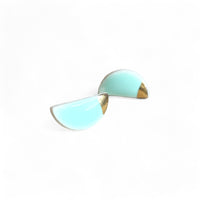 Half Moon Studs - Aqua (Gold)