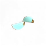 Half Moon Studs - Aqua (Gold)