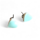 Tiny Heart Studs - Aqua