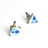 Triangle Studs - Blue Speckle (Gold)